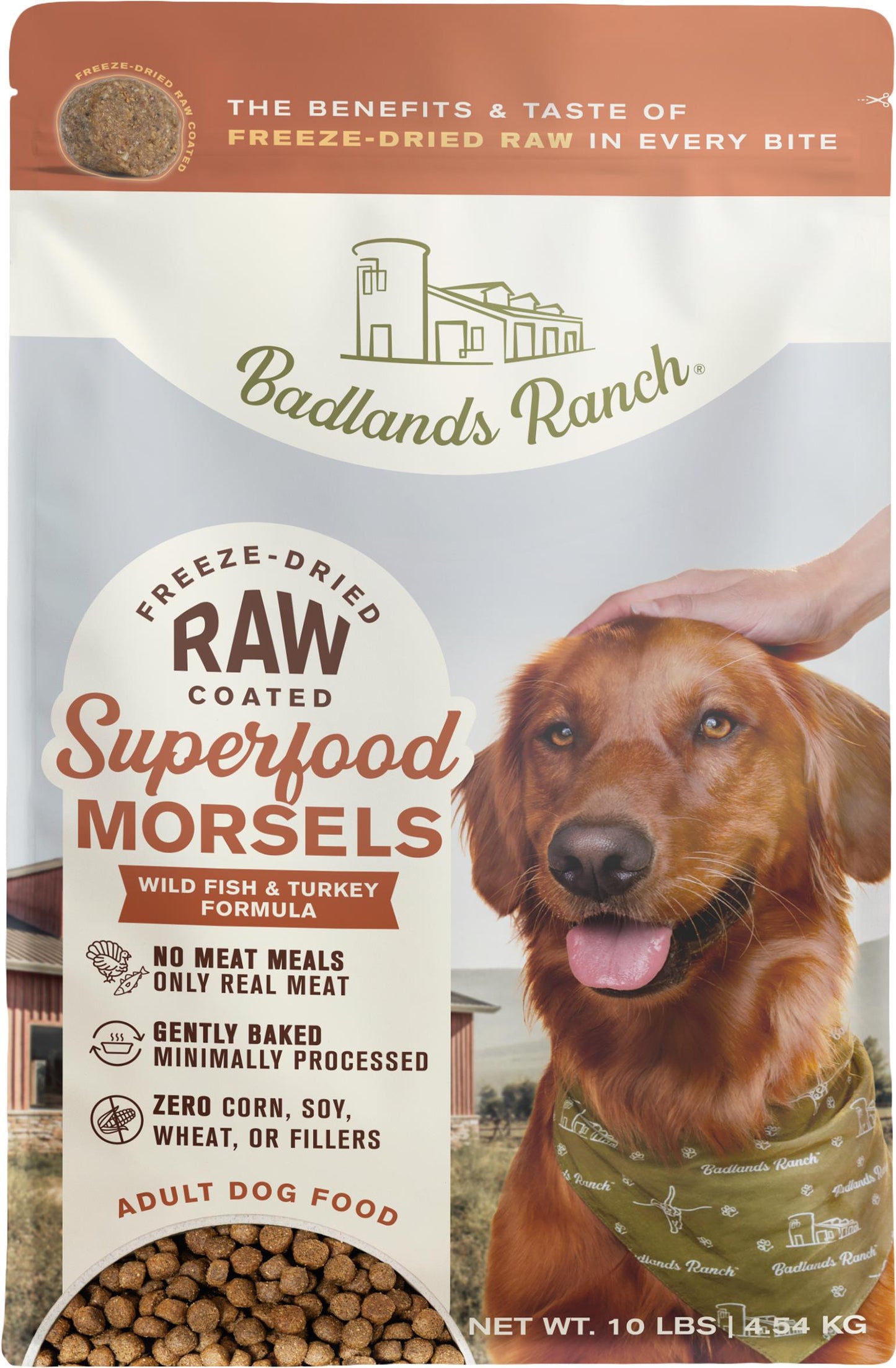 Superfood Complete Raw Coated Morsels, Wild Fish & Turkey Dog Food