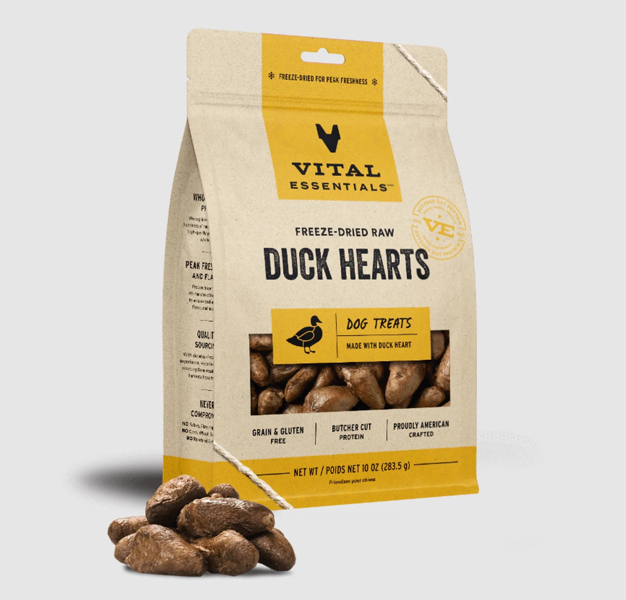 Freeze Dried Duck Hearts by VItal Essentials, 10oz