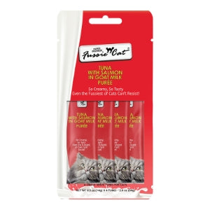 Tuna with Salmon in Goat Milk Puree Cat Treat By Fussie Cat