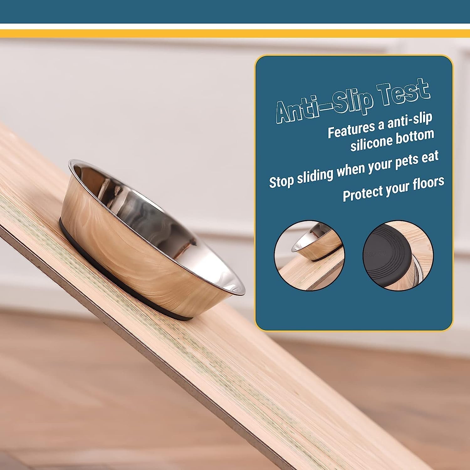 Lightweight Stainless Steel Cat Bowls - 3 Cup, 2 Pack